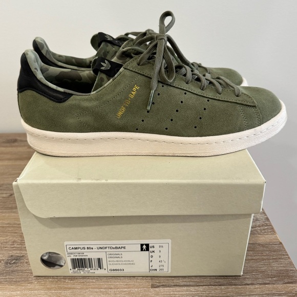 Adidas x Undefeated x Bape Campus 80s - Green - Picture 3 of 4